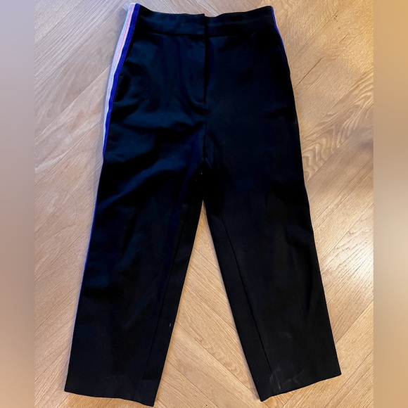 Sandro straight pants black with contrast stripe on side size 38 - Picture 3 of 7